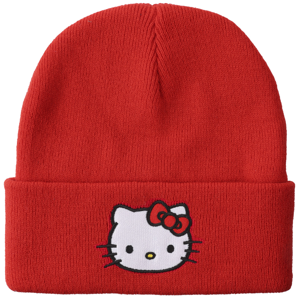 Hello Kitty Embroidered Cuff Beanie - Red