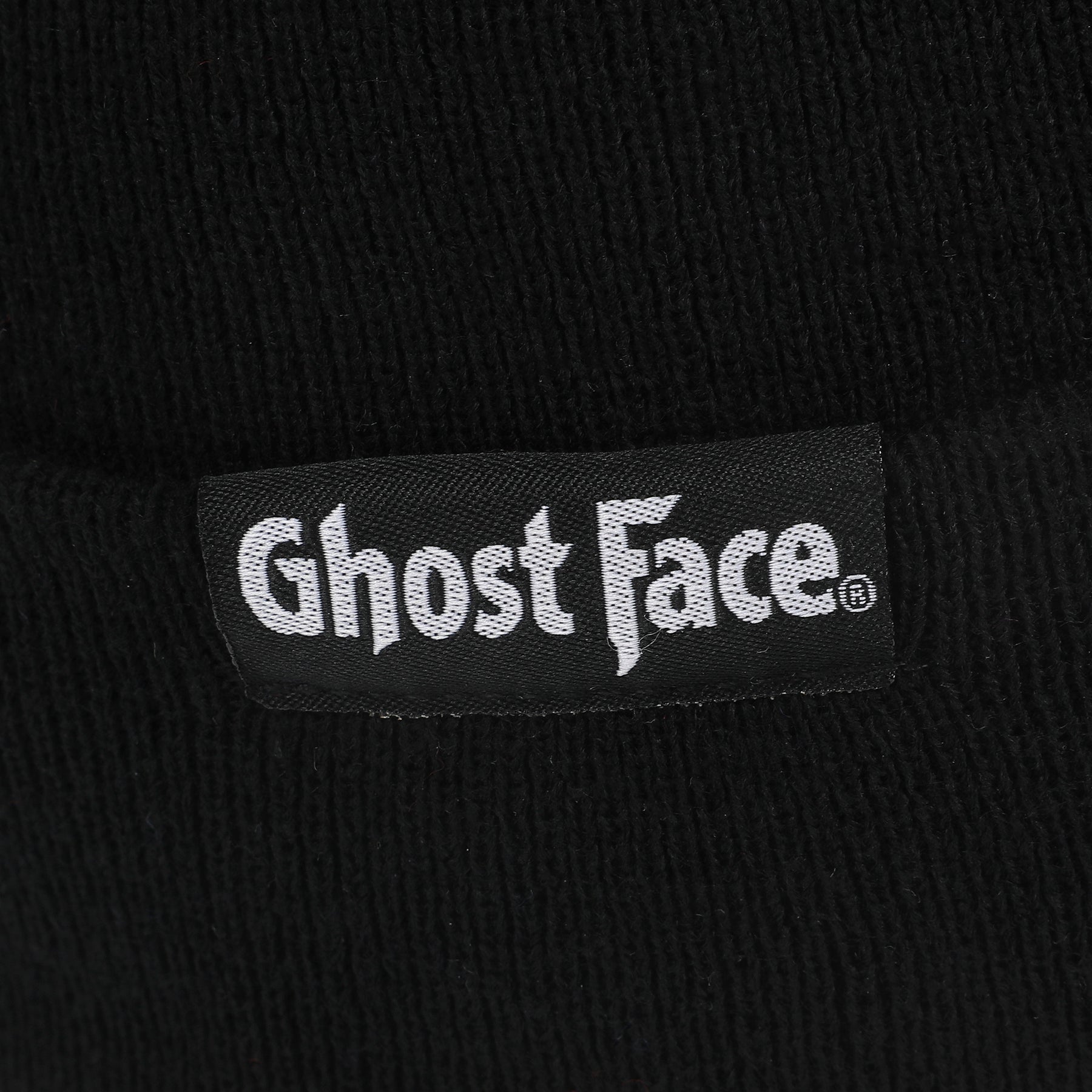 Ghostface Embroidered Face Logo On Black  Cuff Beanie