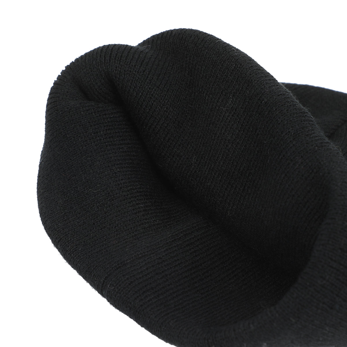 One Piece (Animated) Jolly Roger Pirate Cuff Embroidery On Ribbed Black Acrylic Knit Cuff Beanie