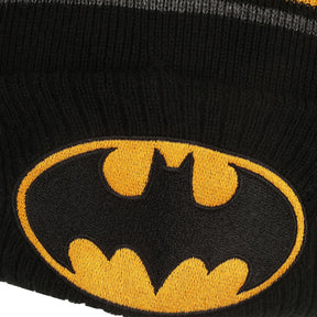 Batman Logo & Name Text Black Cuff Beanie