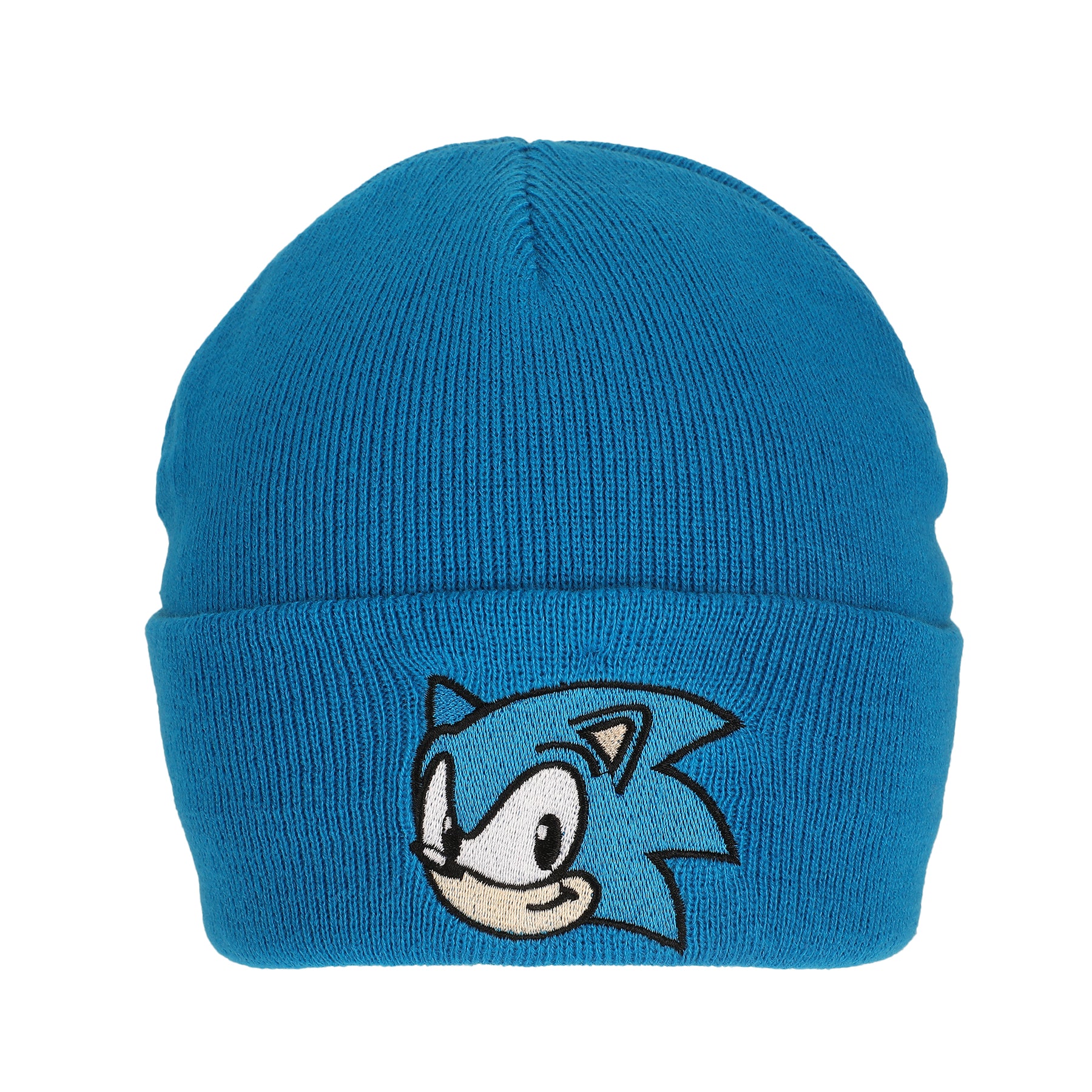 Sonic The Hedgehog Embroidery Acrylic Knit Standard Cuff Beanie