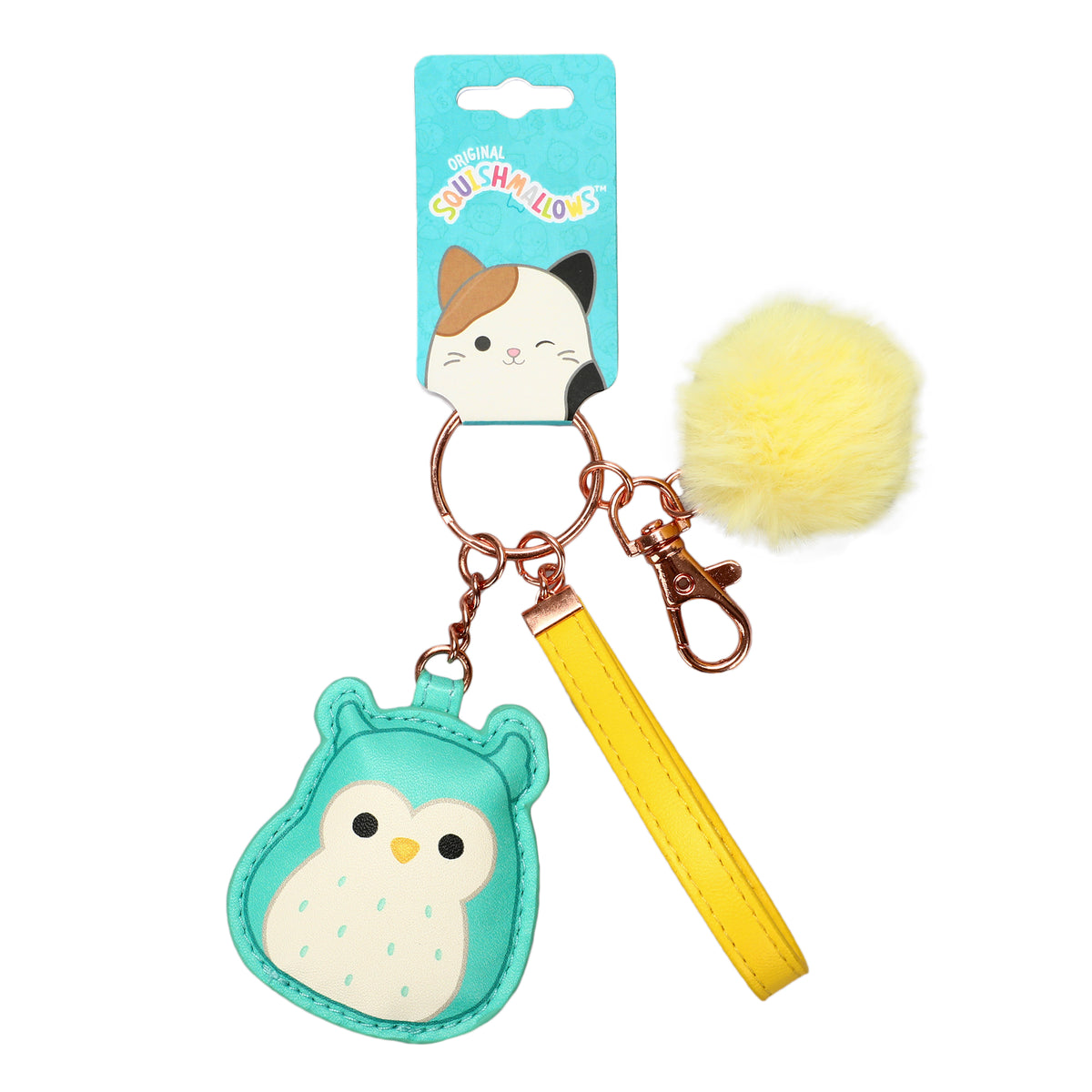 Squishmallows Winston the Owl Multi Charm & Pom Keychain