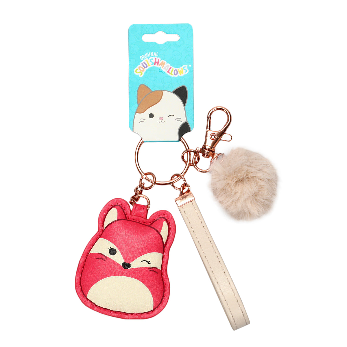 Squishmallows Fifi The Fox Multi Charm & Pom Keychain