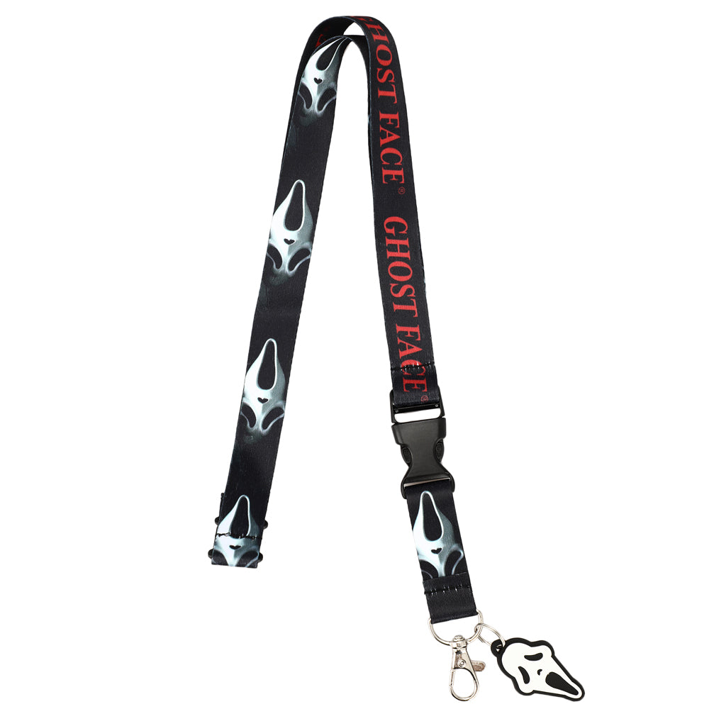 Ghost Face Sublimation Rubber Charm Lanyard