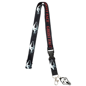 Ghost Face Sublimation Rubber Charm Lanyard