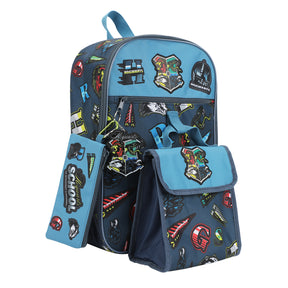 Harry Potter Hogwarts 5 Piece Blue Backpack