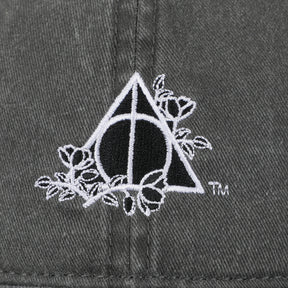 Harry Potter Deathly Hallows Pigment Dye Adult Adjustable Slide Charcoal Grey Cap