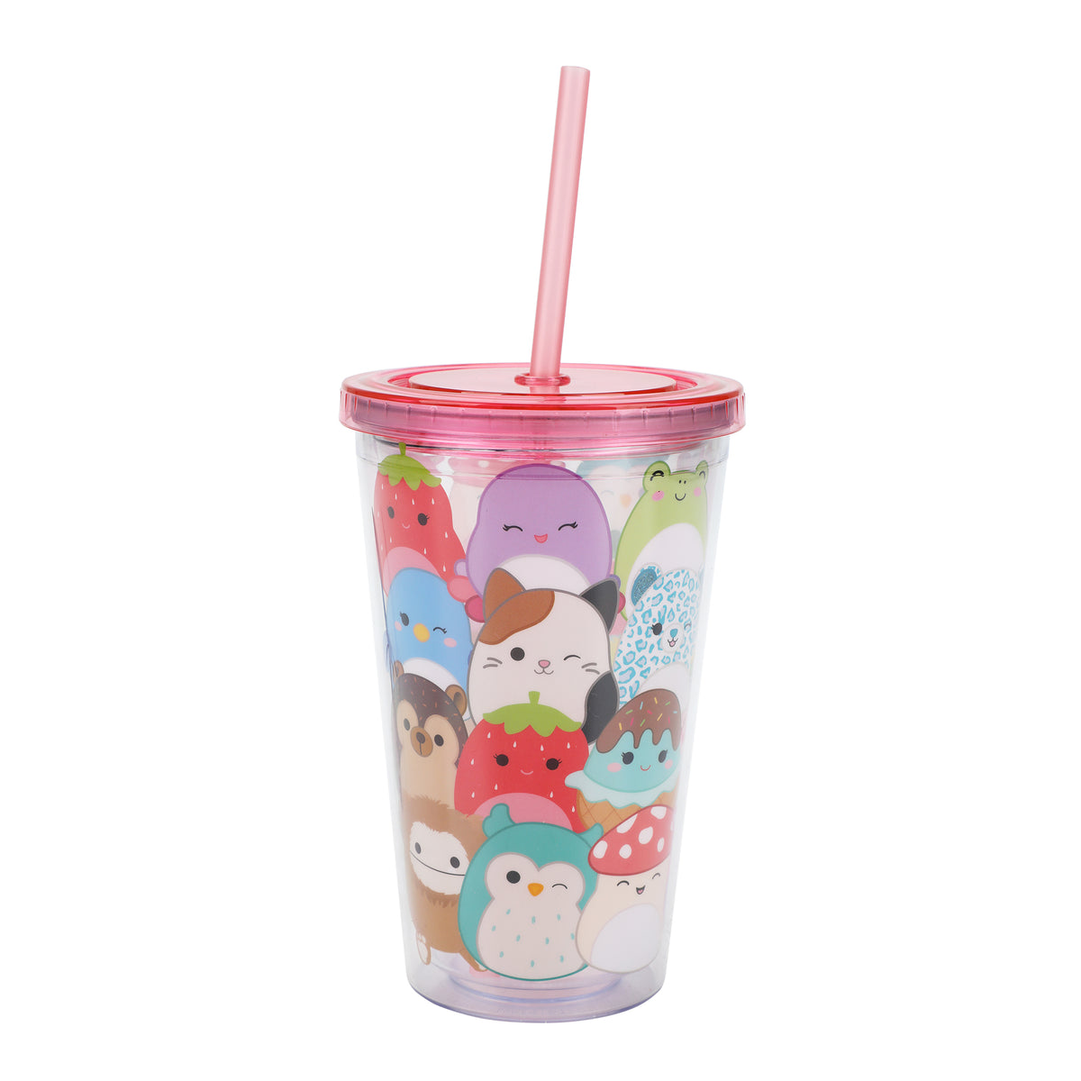 Squishmallows 16 Oz With Straw and Shaped Ice Cubes Acrylic