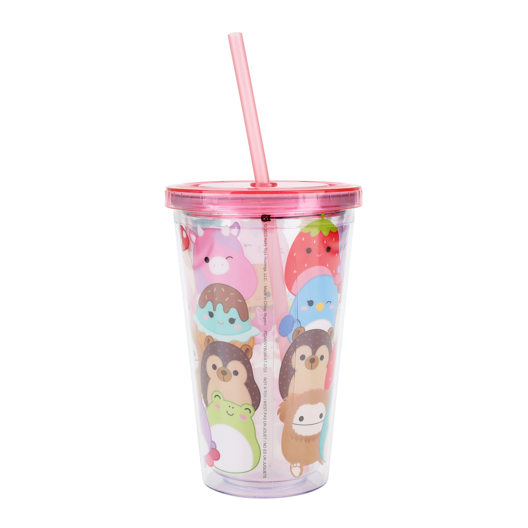 Squishmallows 16 Oz With Straw and Shaped Ice Cubes Acrylic