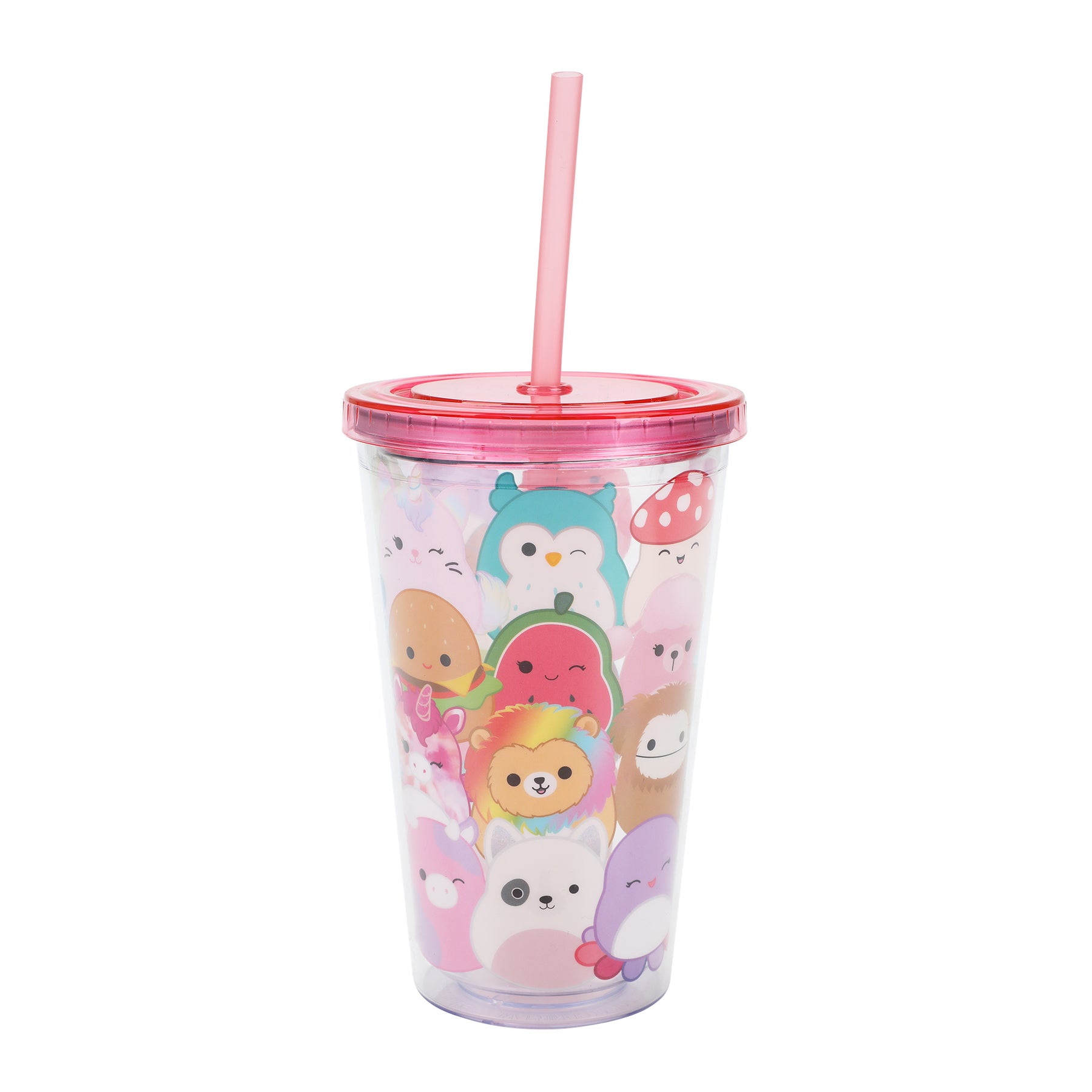 Squishmallows 16 Oz With Straw and Shaped Ice Cubes Acrylic