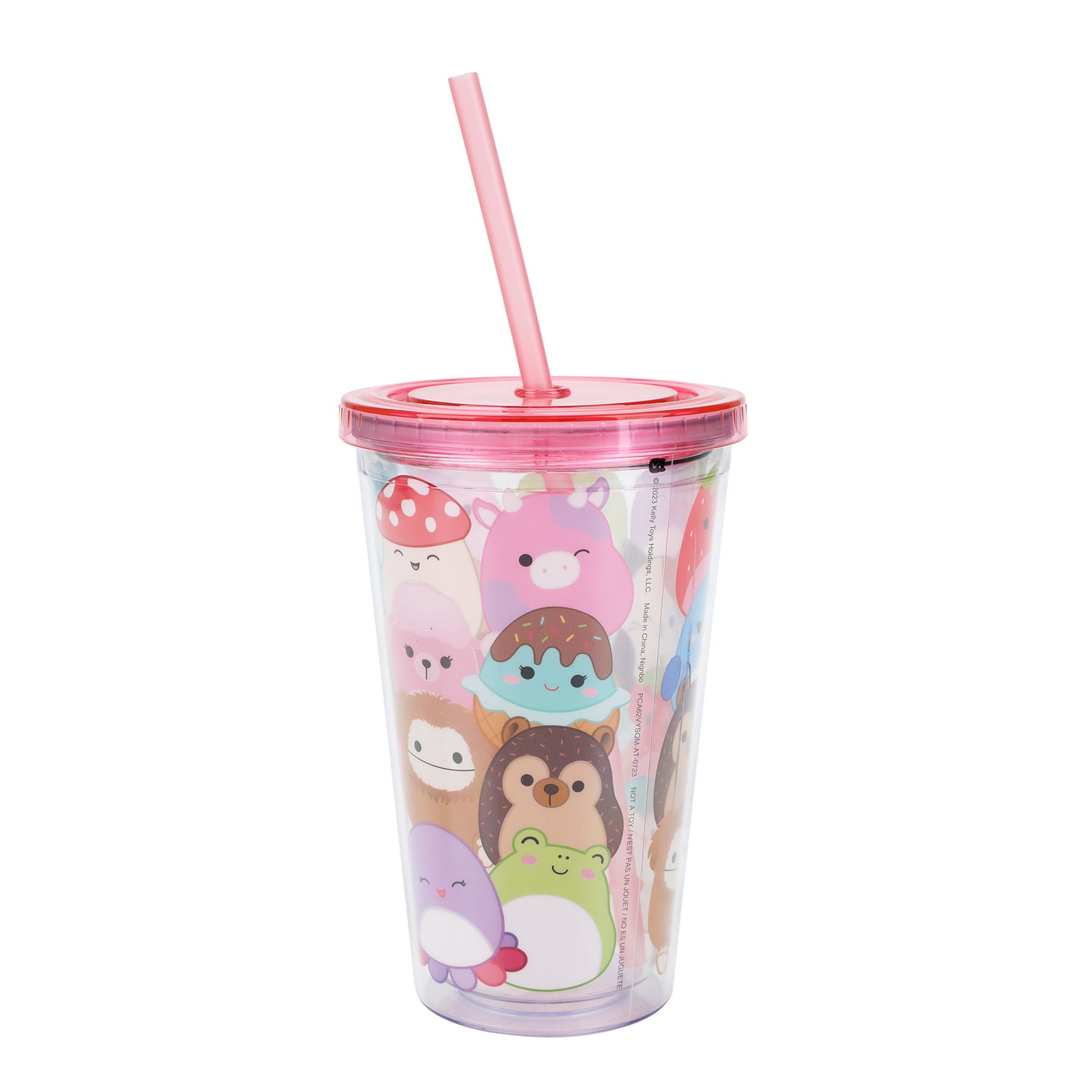 Squishmallows 16 Oz With Straw and Shaped Ice Cubes Acrylic