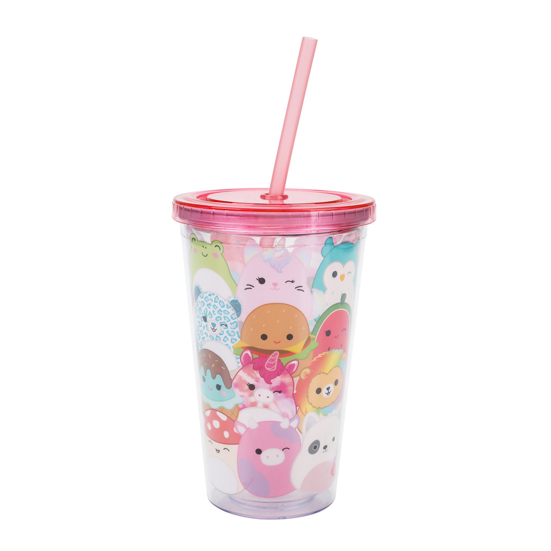 Squishmallows 16 Oz With Straw and Shaped Ice Cubes Acrylic