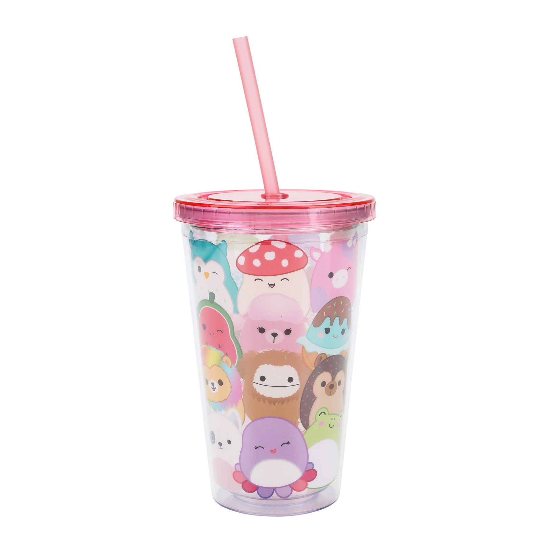 Squishmallows 16 Oz With Straw and Shaped Ice Cubes Acrylic