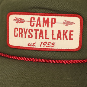 Friday The 13th Camp Crystal Lake Badge Green Retro Grandpa Snapback Hat