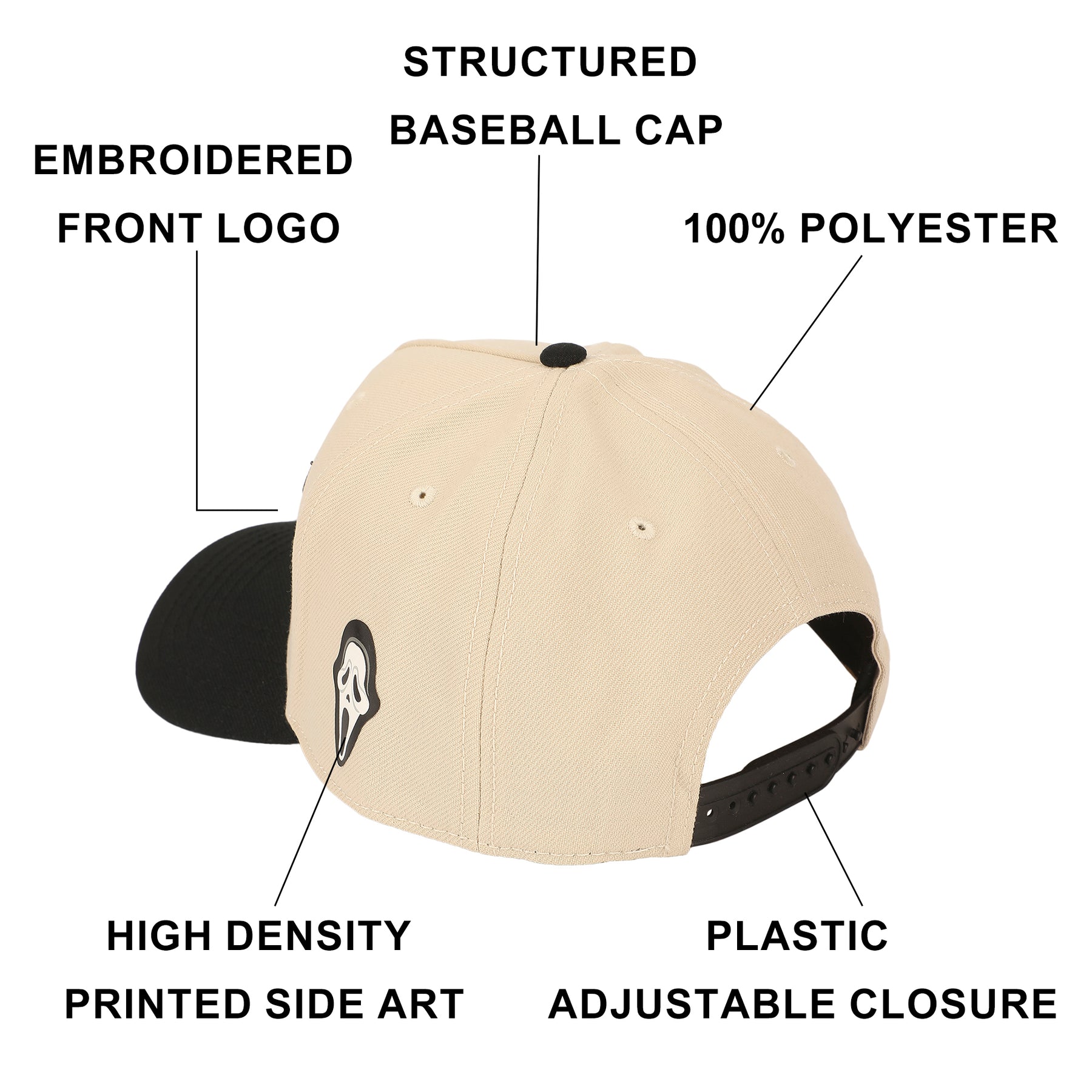 Ghostface Embroidery Canvas B104 A-Frame Snapback