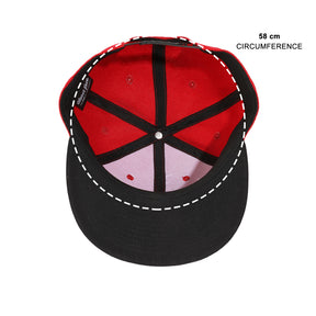 Ghostface Mask Rubber Badge Red Flat Bill Baseball Cap
