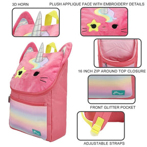 Squishmallows Sienna the Unicorn Cat Youth 16' Backpack, Pink, One size