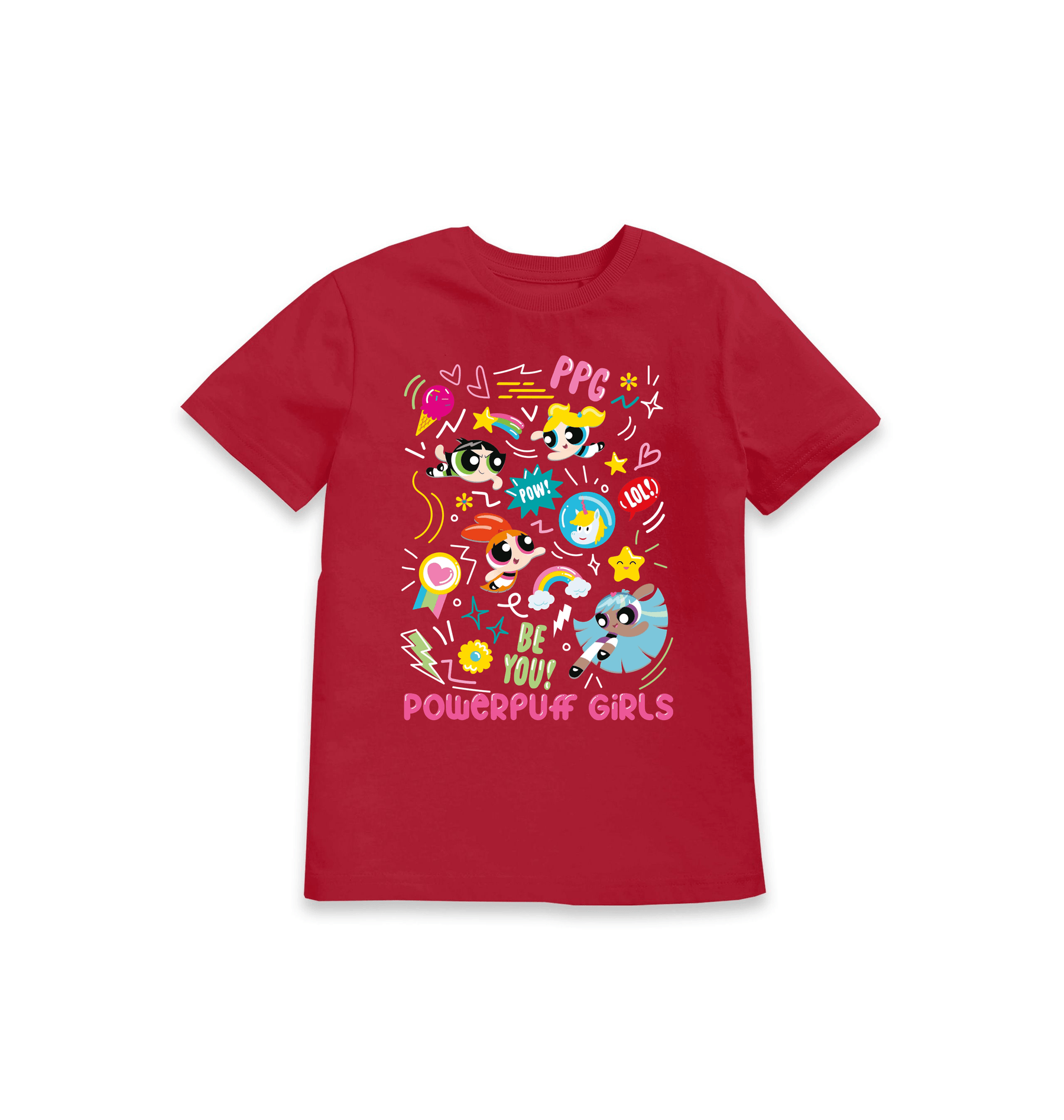 Red Printed Kids T-Shirt Front