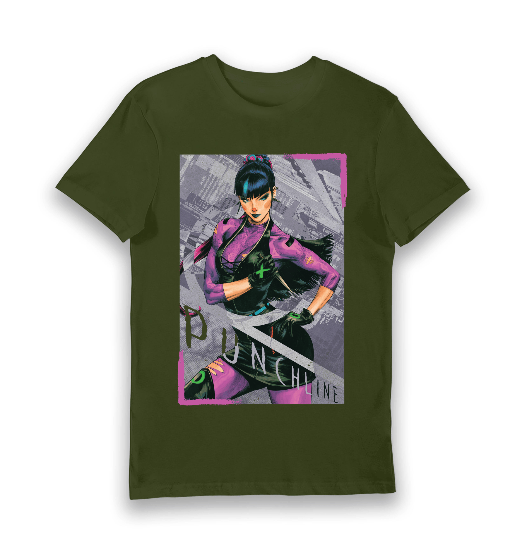 Forest Green Printed T-shirt Front