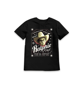 Black Printed Kids T-Shirt Front
