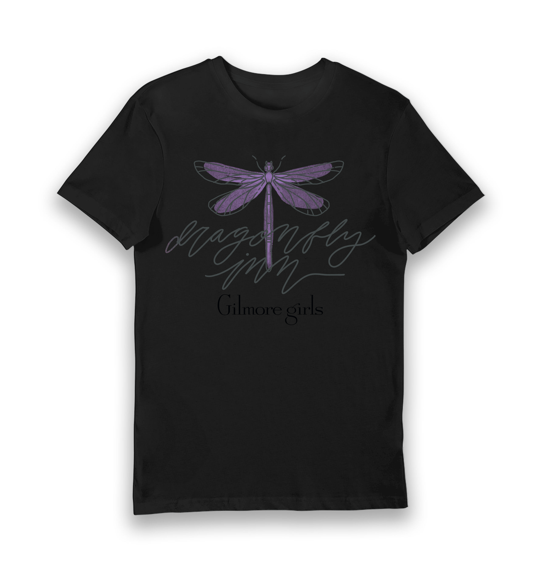Black Printed T-shirt Front