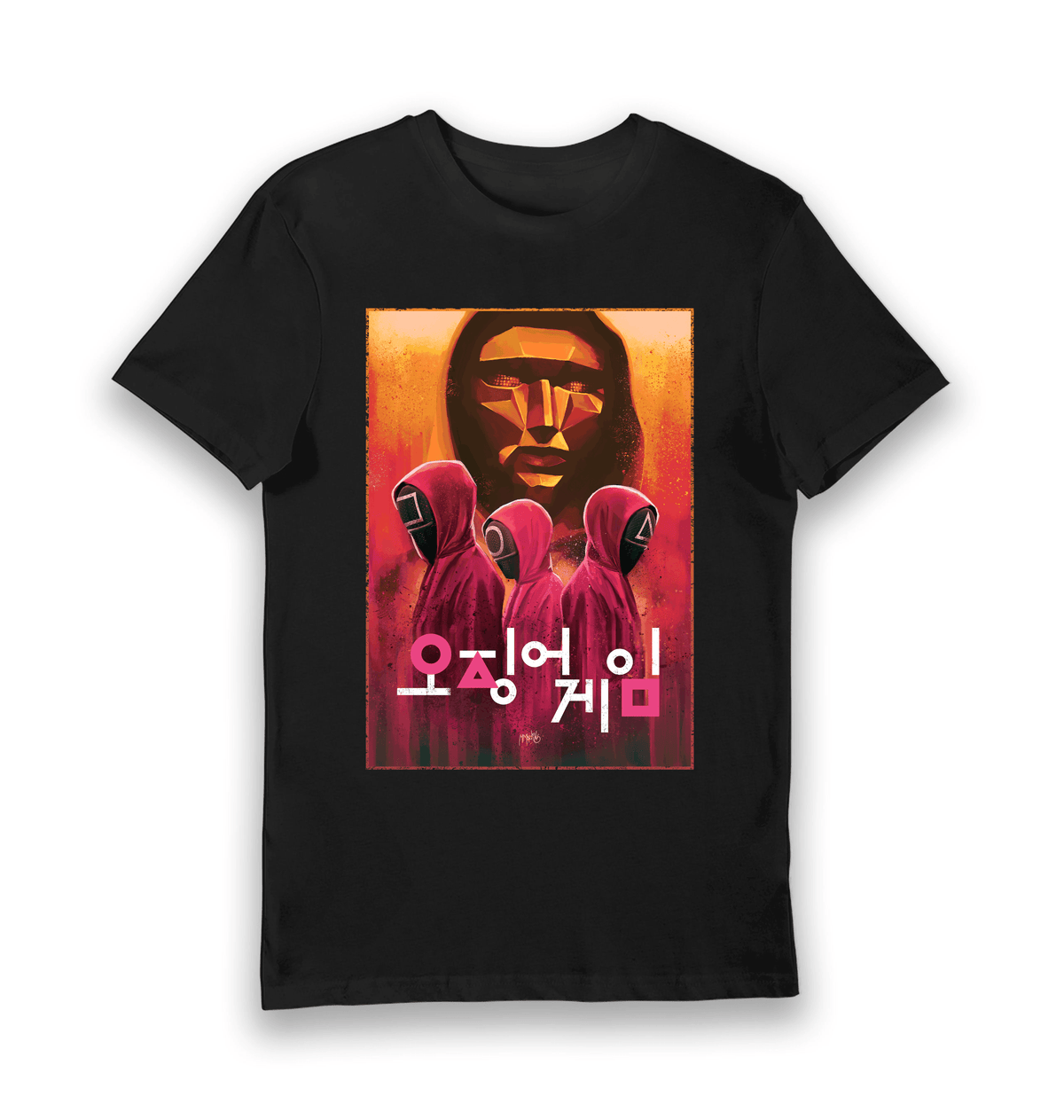 Black Printed T-shirt Front