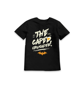 Black Printed Kids T-Shirt Front