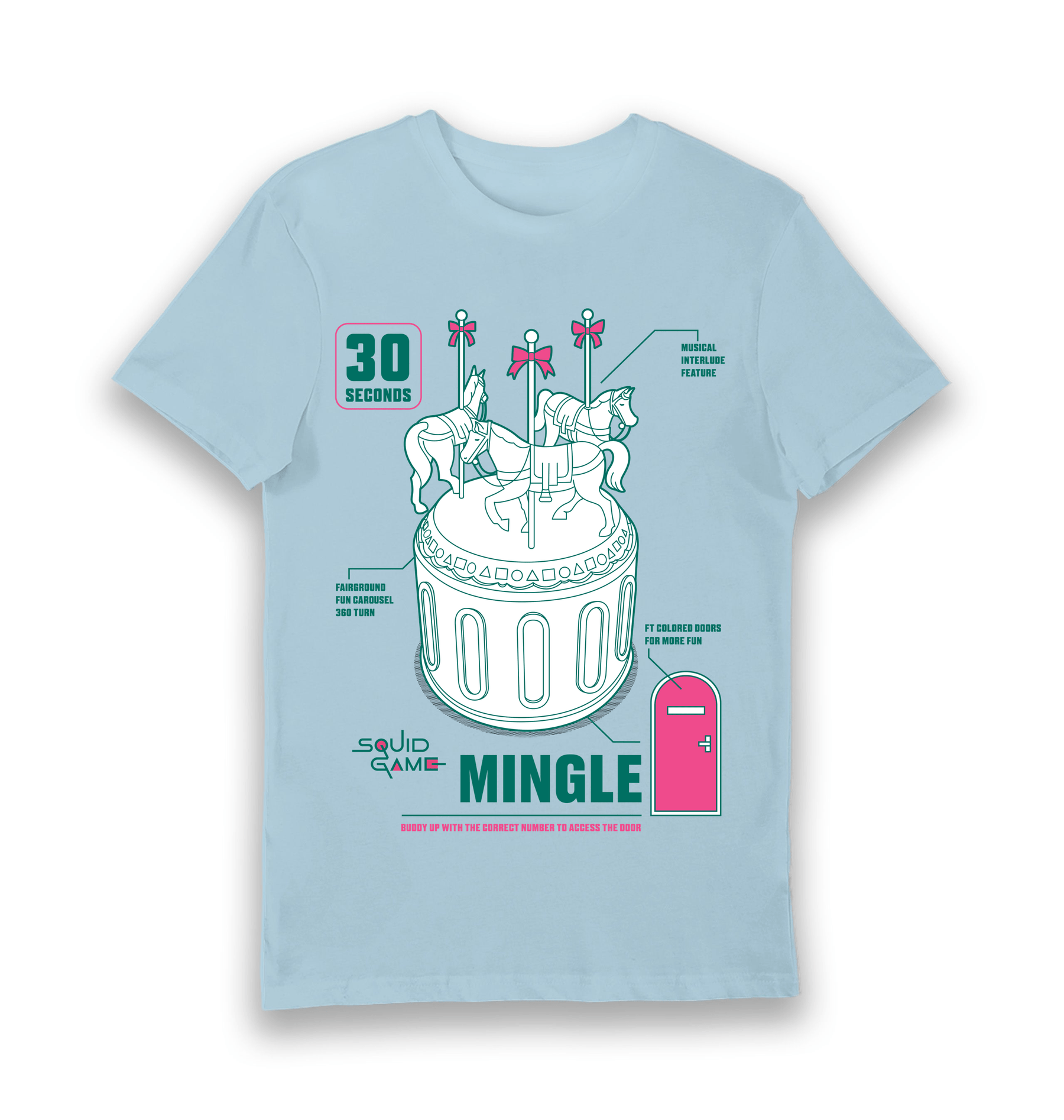 Light Blue Printed T-shirt Front