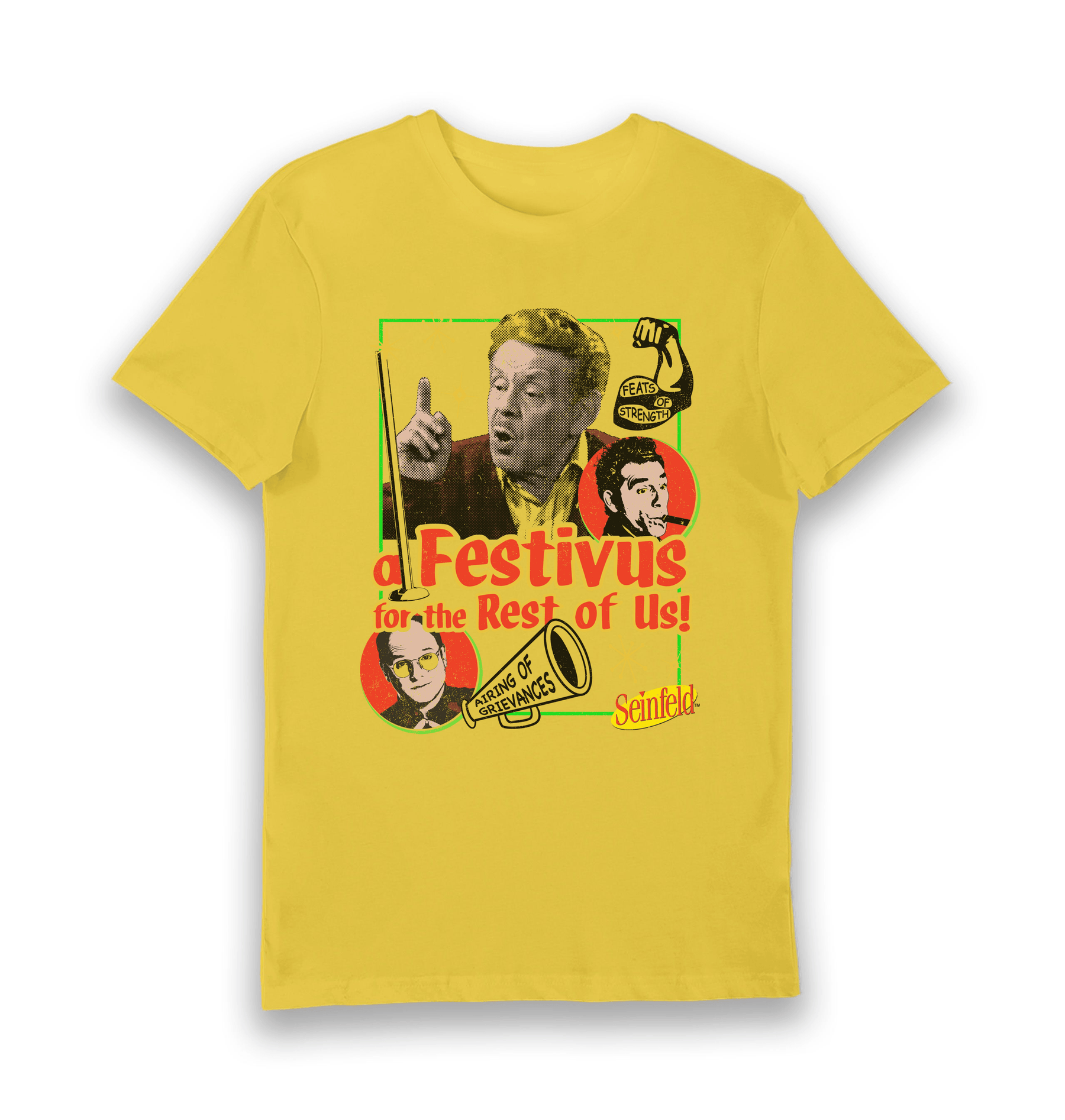Yellow Printed T-shirt Front