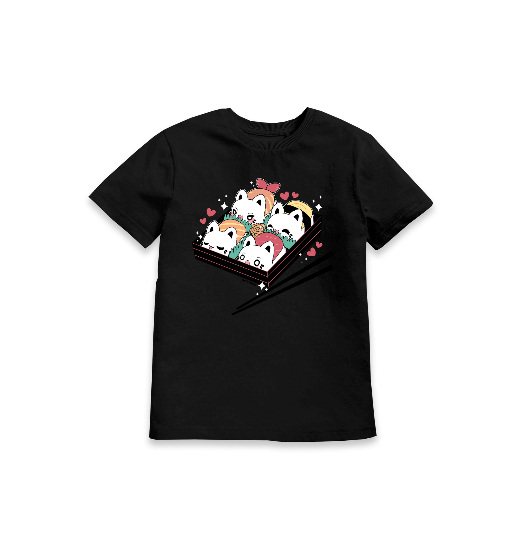 Black Printed Kids T-Shirt Front