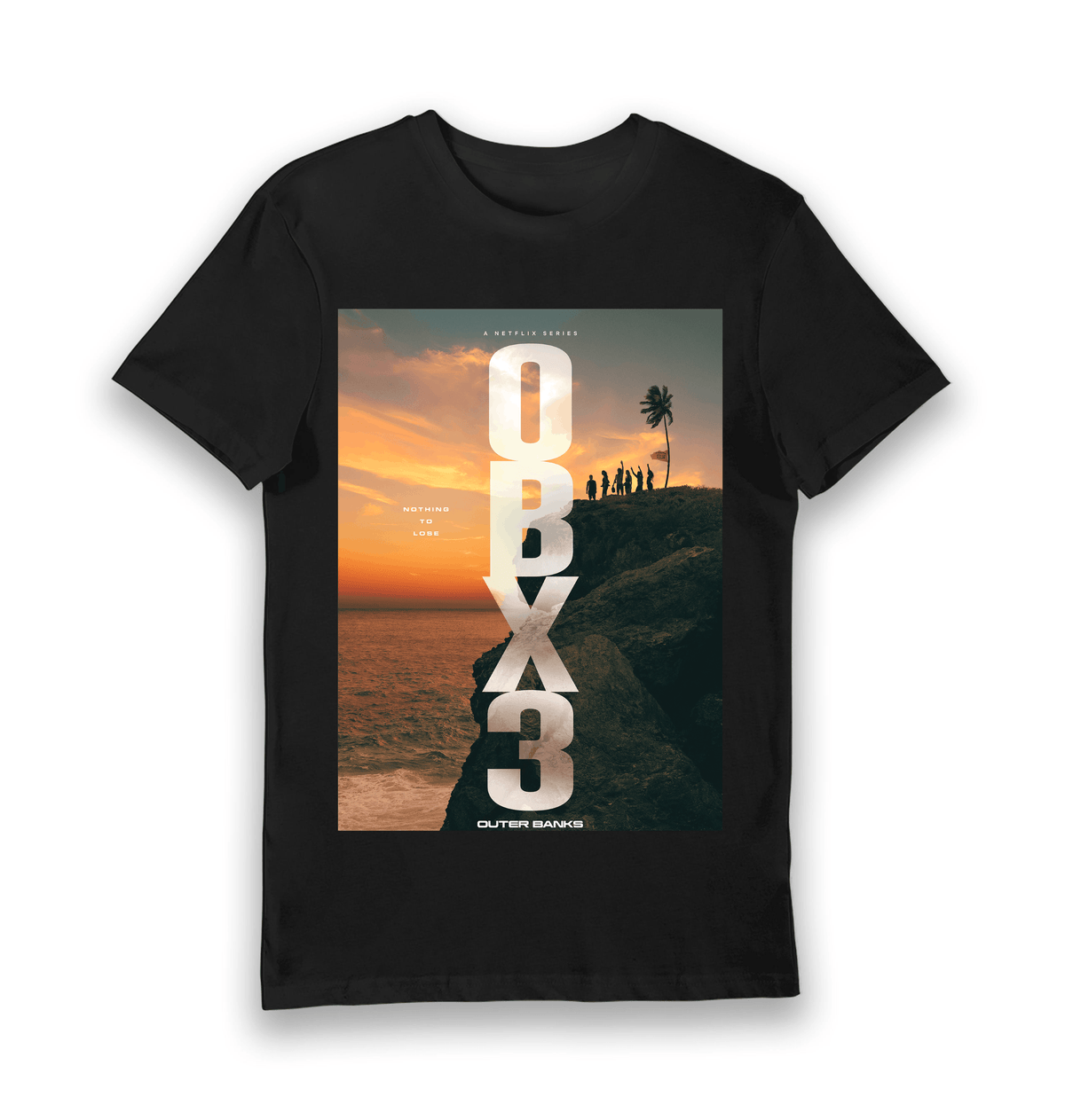 Black Printed T-shirt Front