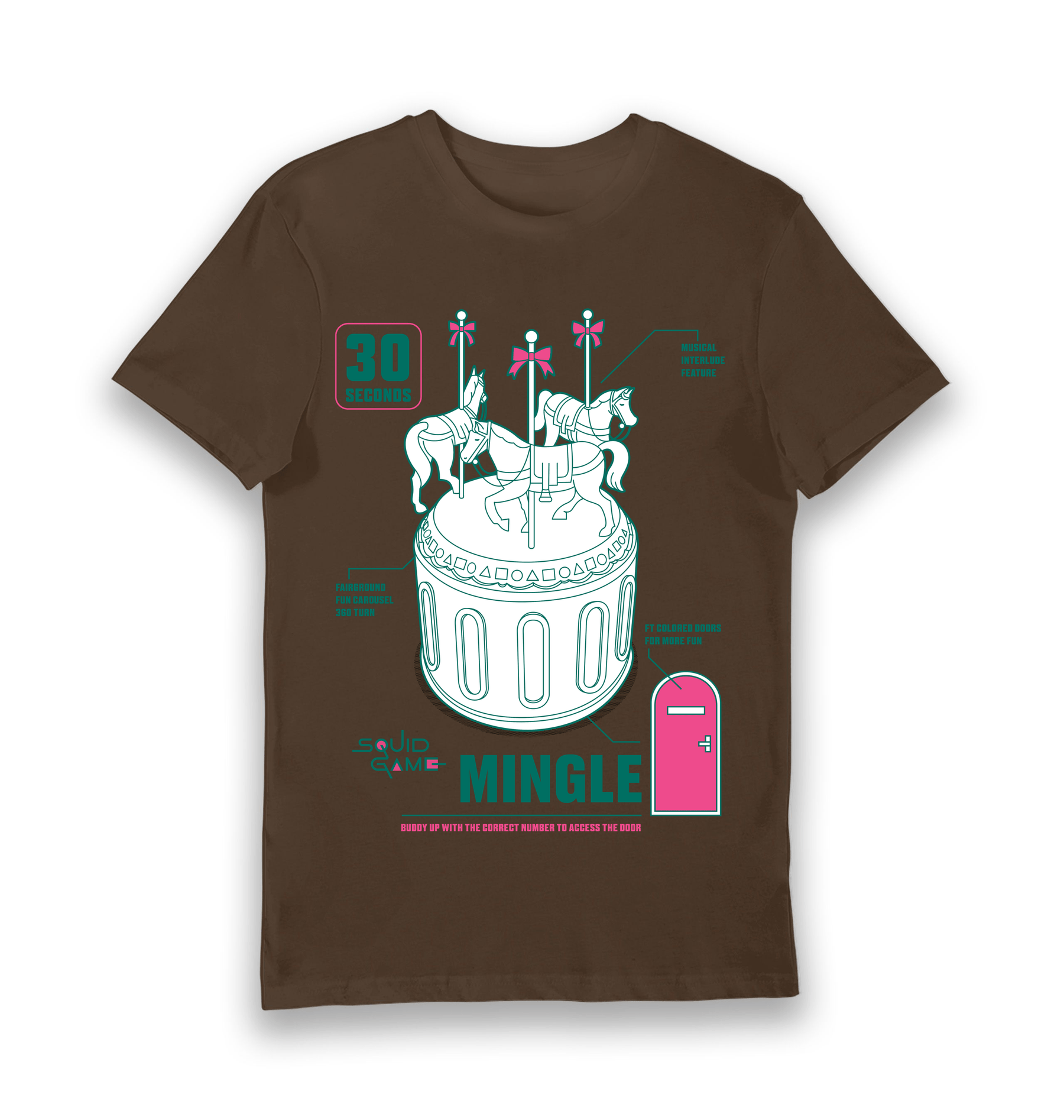 Brown Printed T-shirt Front