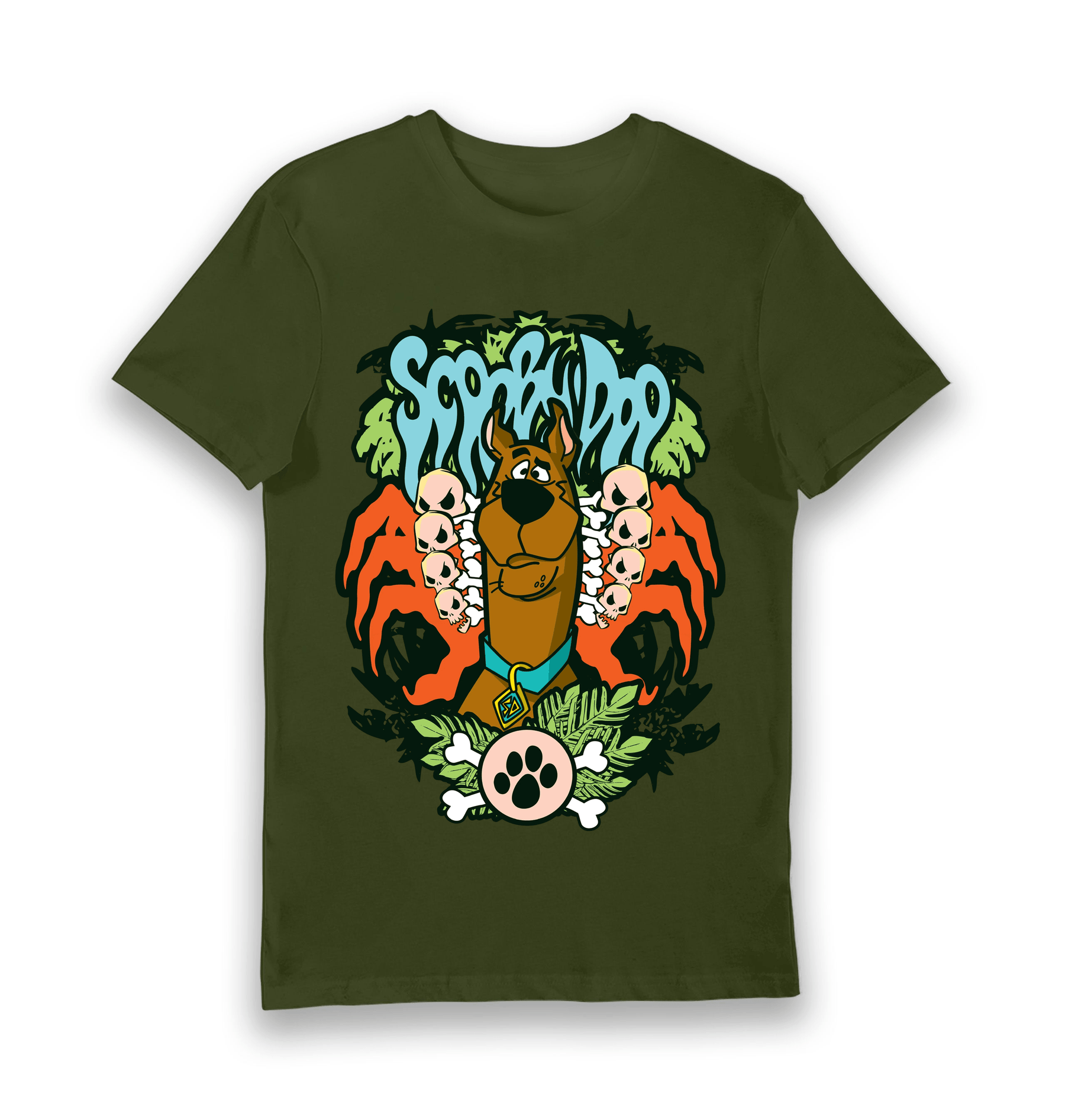 Forest Green Printed T-shirt Front