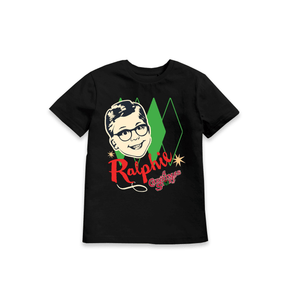 Black Printed Kids T-Shirt Front
