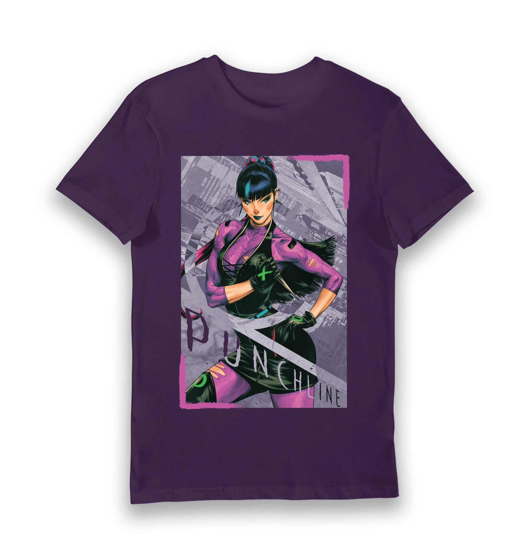 Purple Printed T-shirt Front