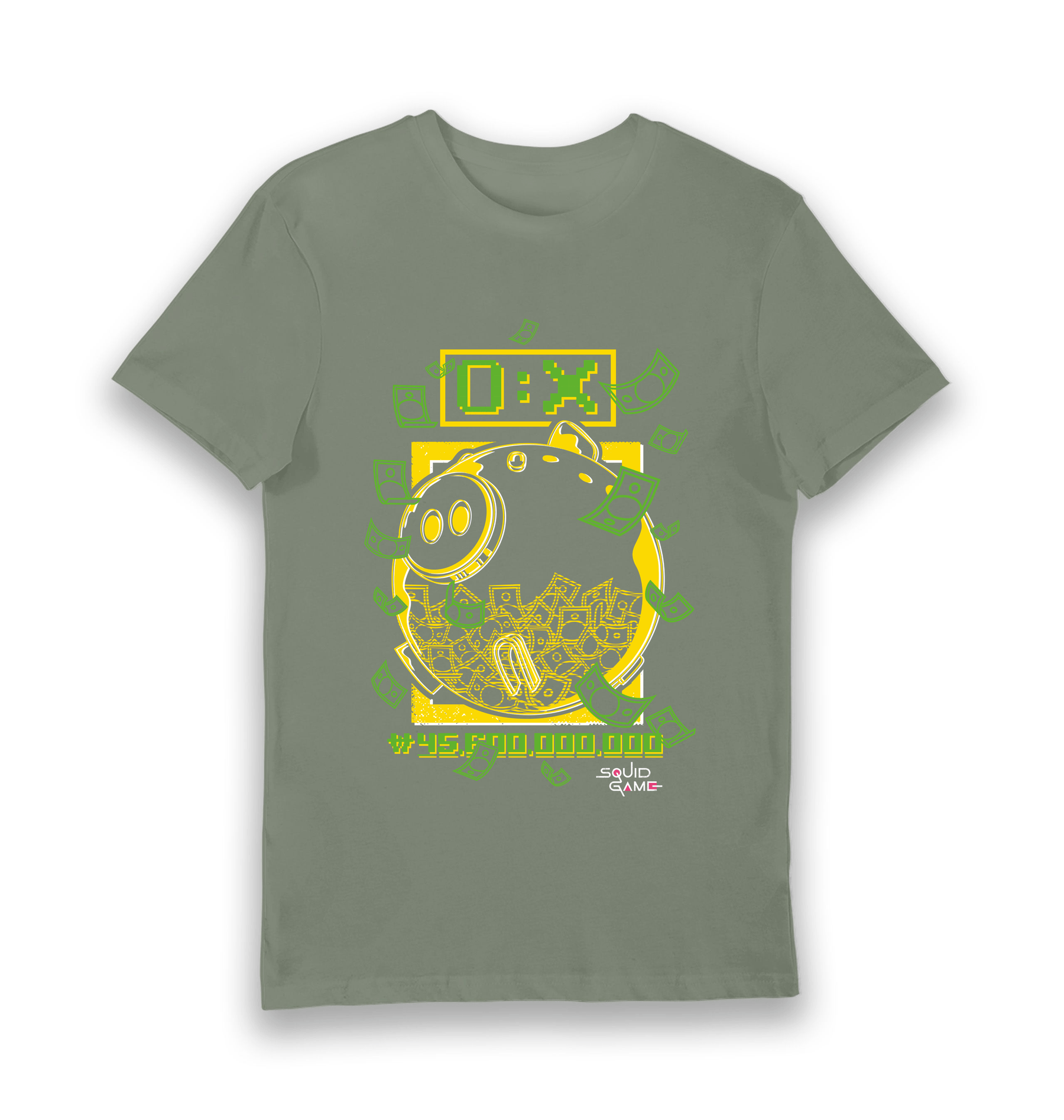 Khaki Printed T-shirt Front