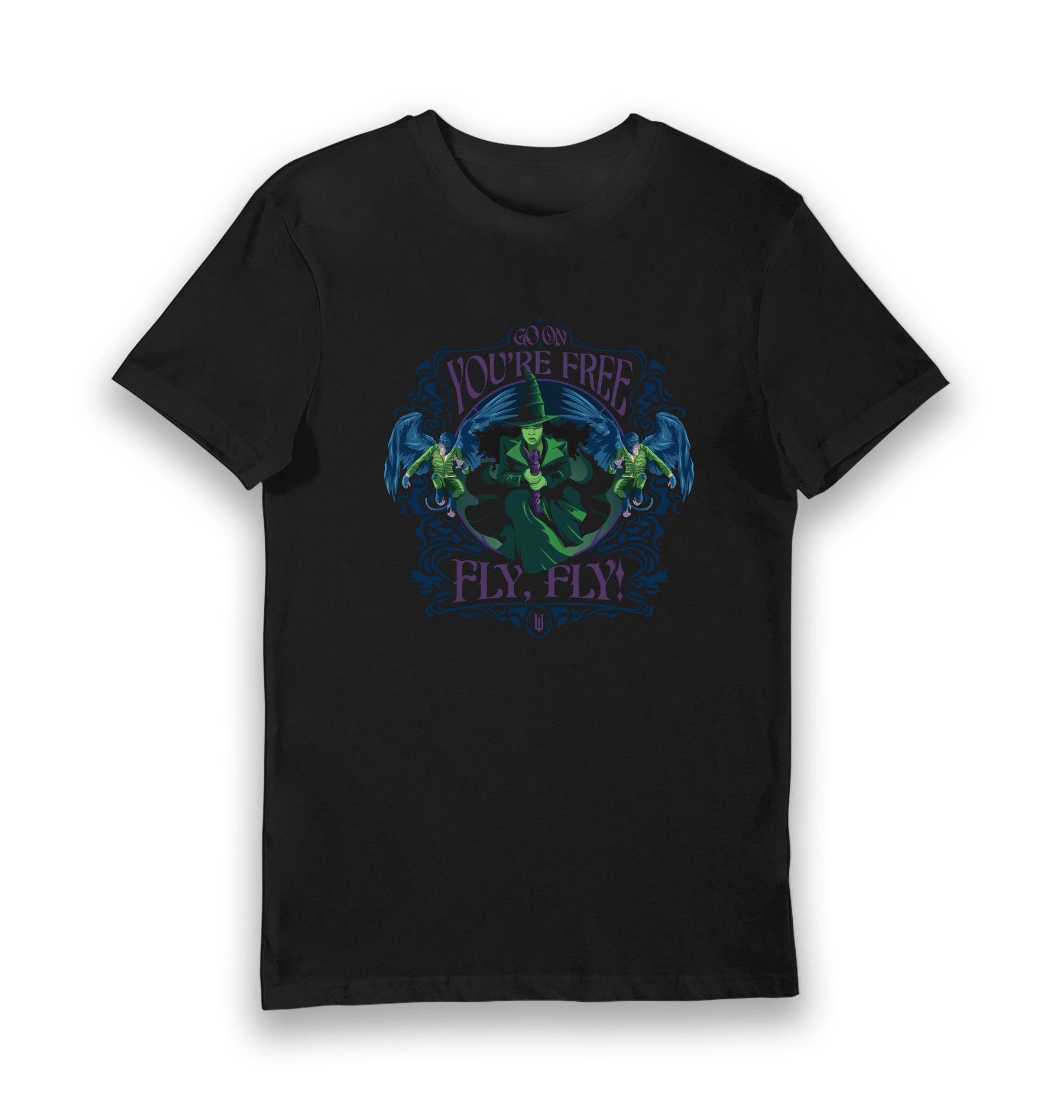 Black Printed T-shirt Front
