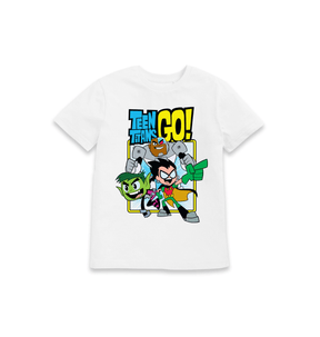 White Printed Kids T-Shirt Front