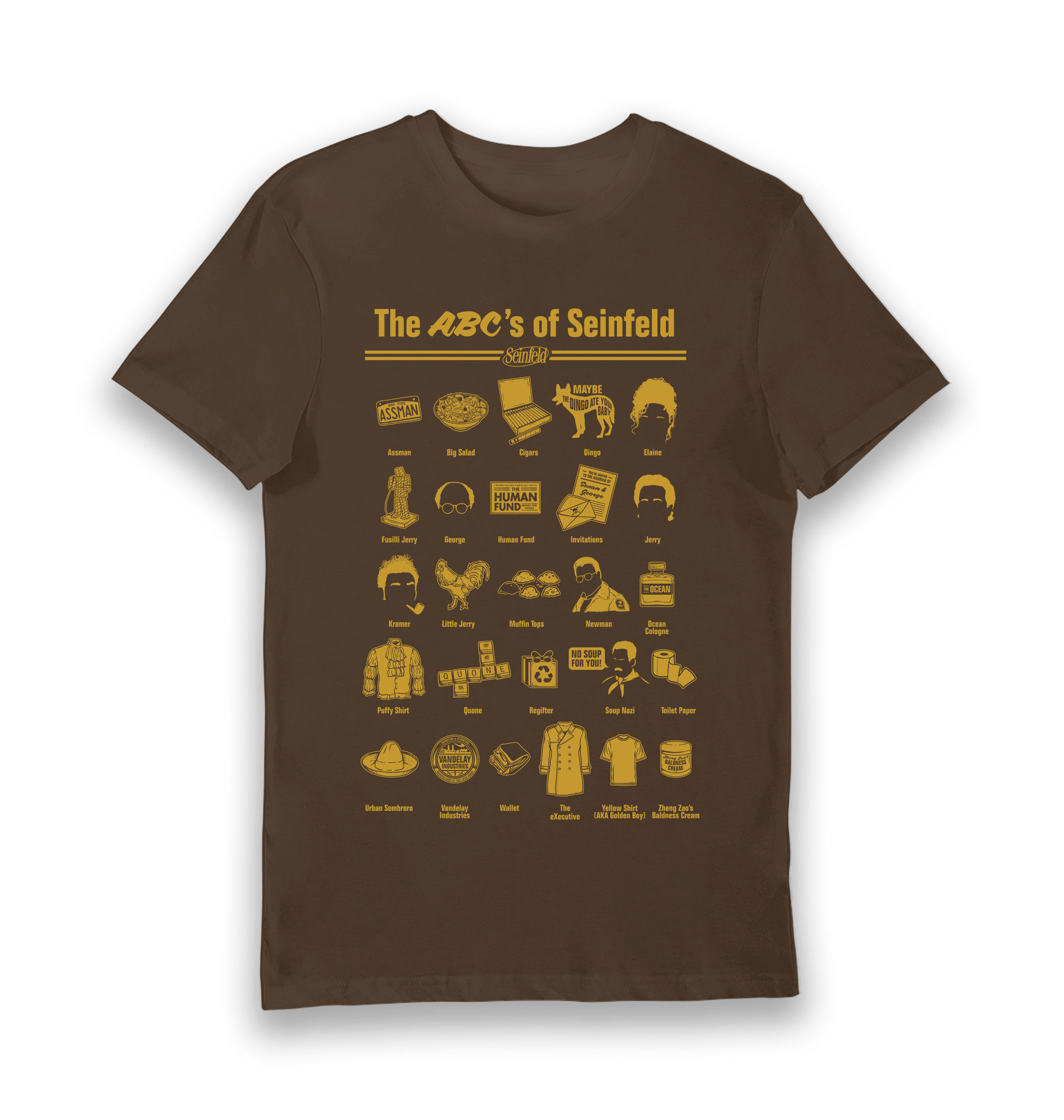 Brown Printed T-shirt Front