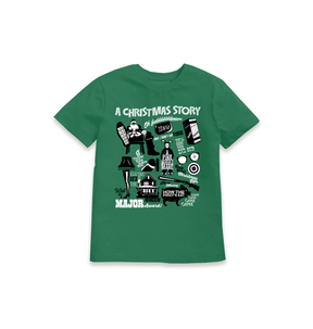 Green Printed Kids T-Shirt Front