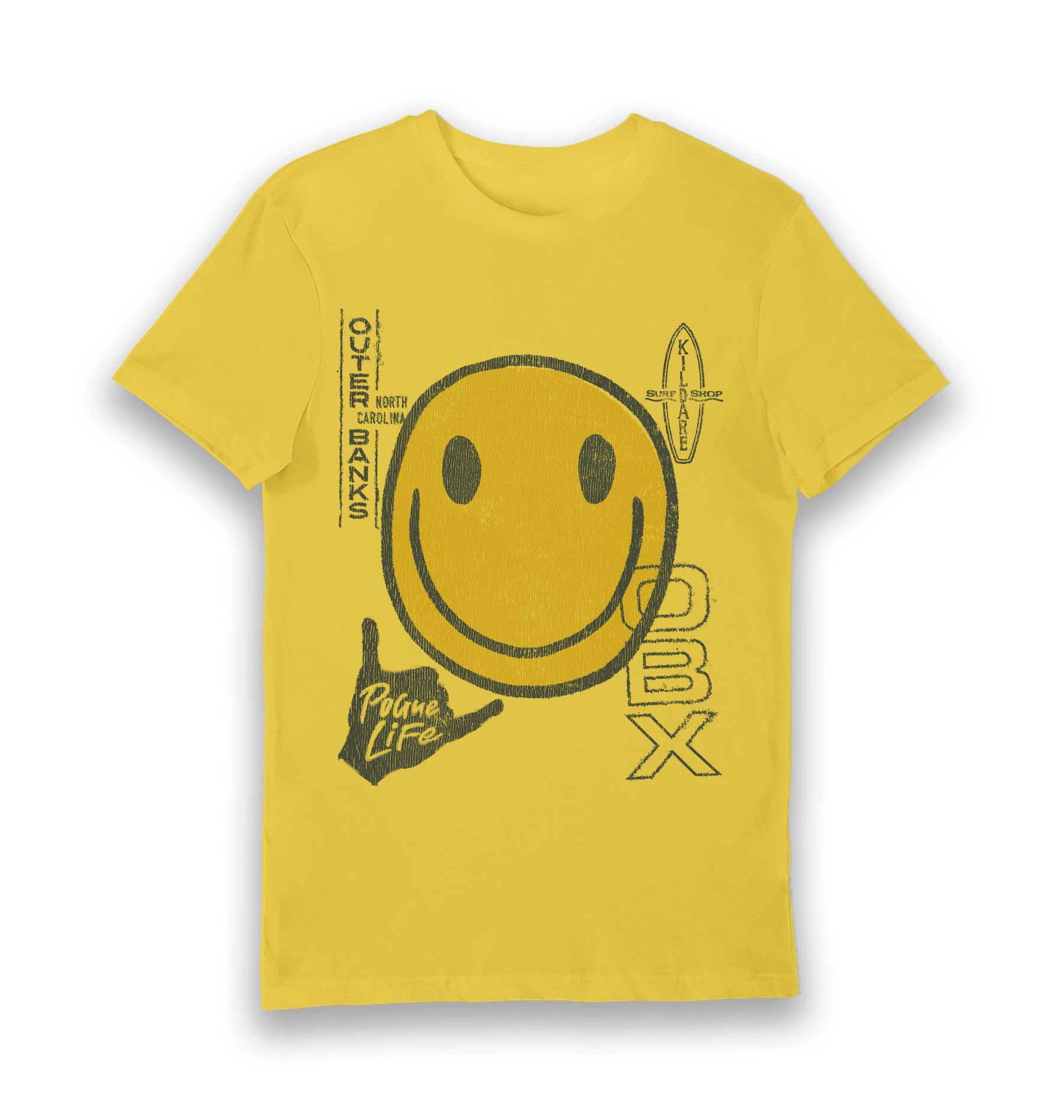 Yellow Printed T-shirt Front