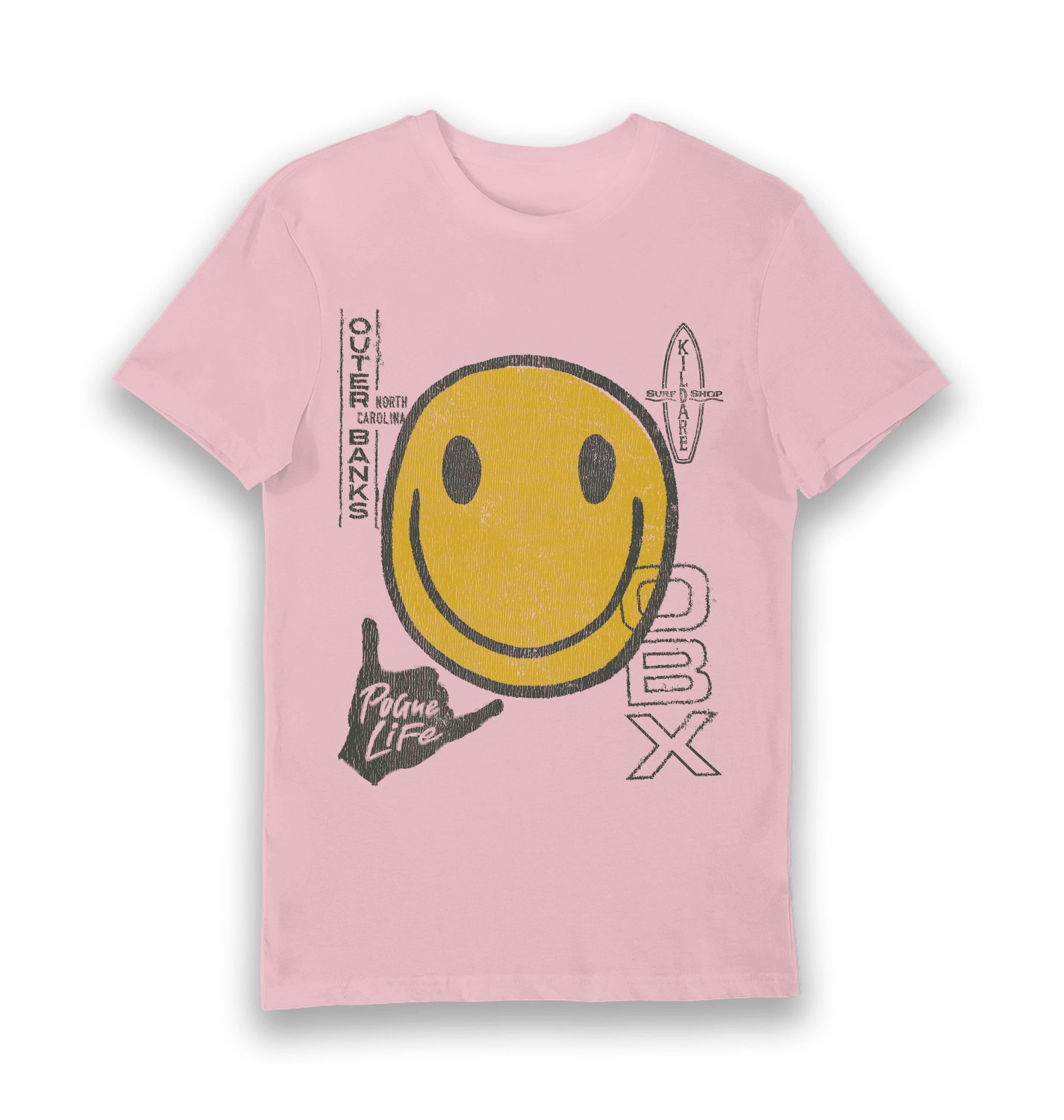 Pink Printed T-shirt Front