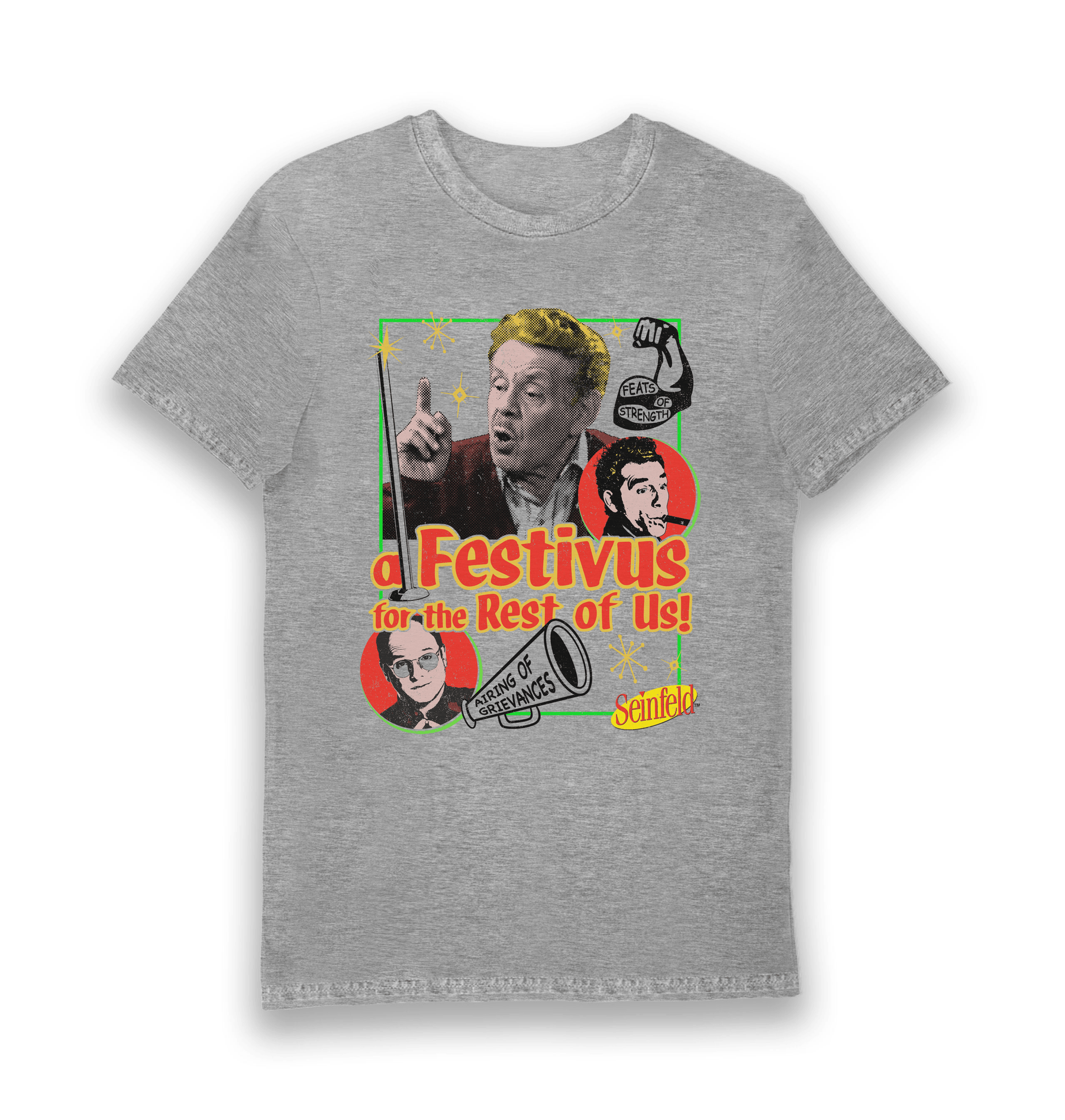 Sports Grey Printed T-shirt Front