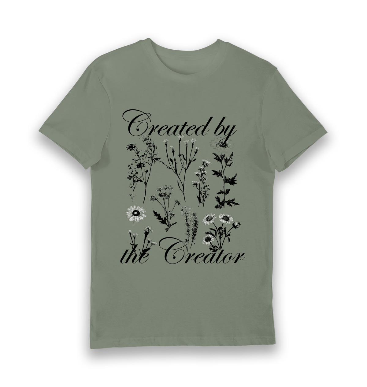 Khaki Printed T-shirt Front