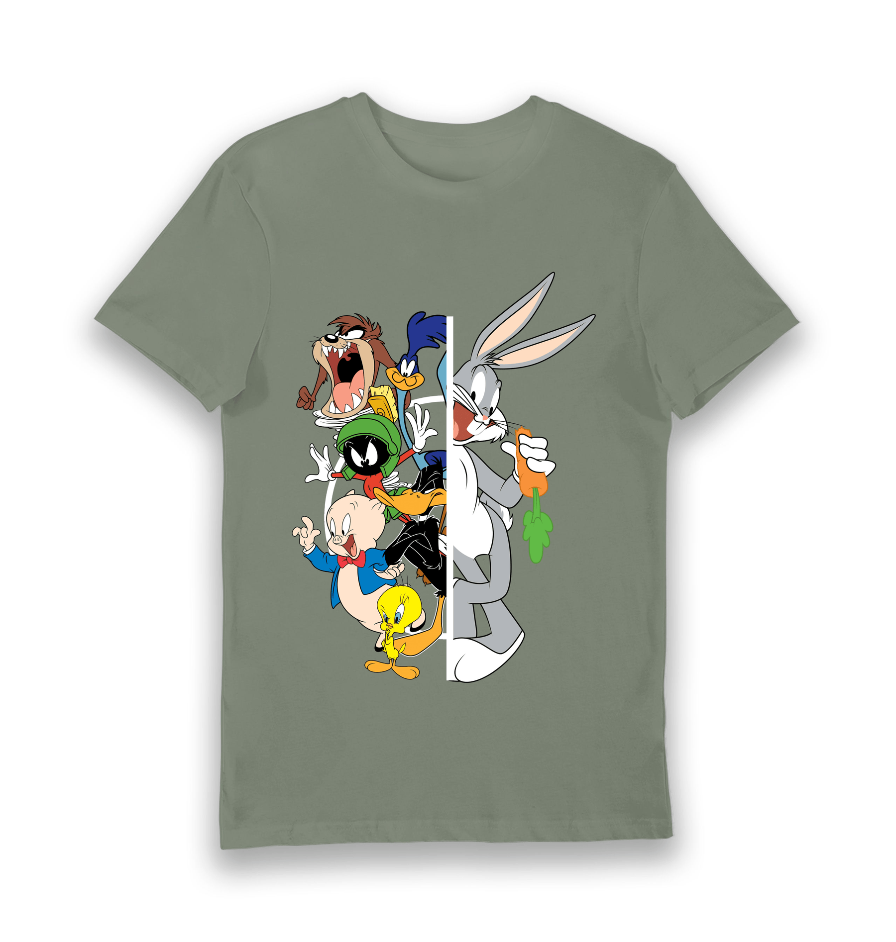 Khaki Printed T-shirt Front