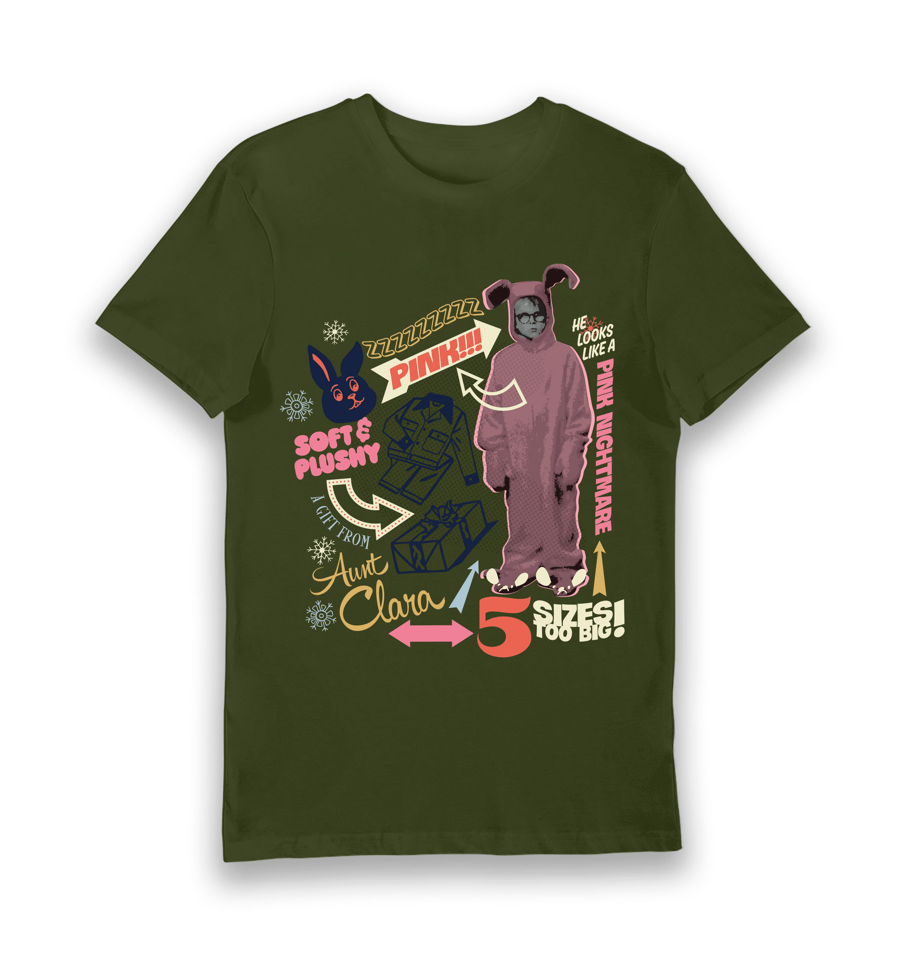 Forest Green Printed T-shirt Front