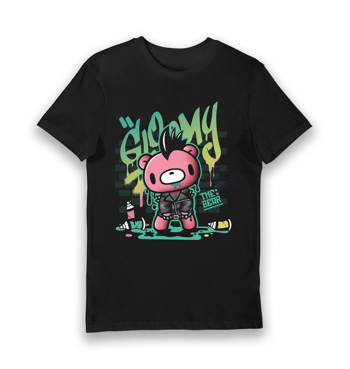 Black Printed T-shirt Front