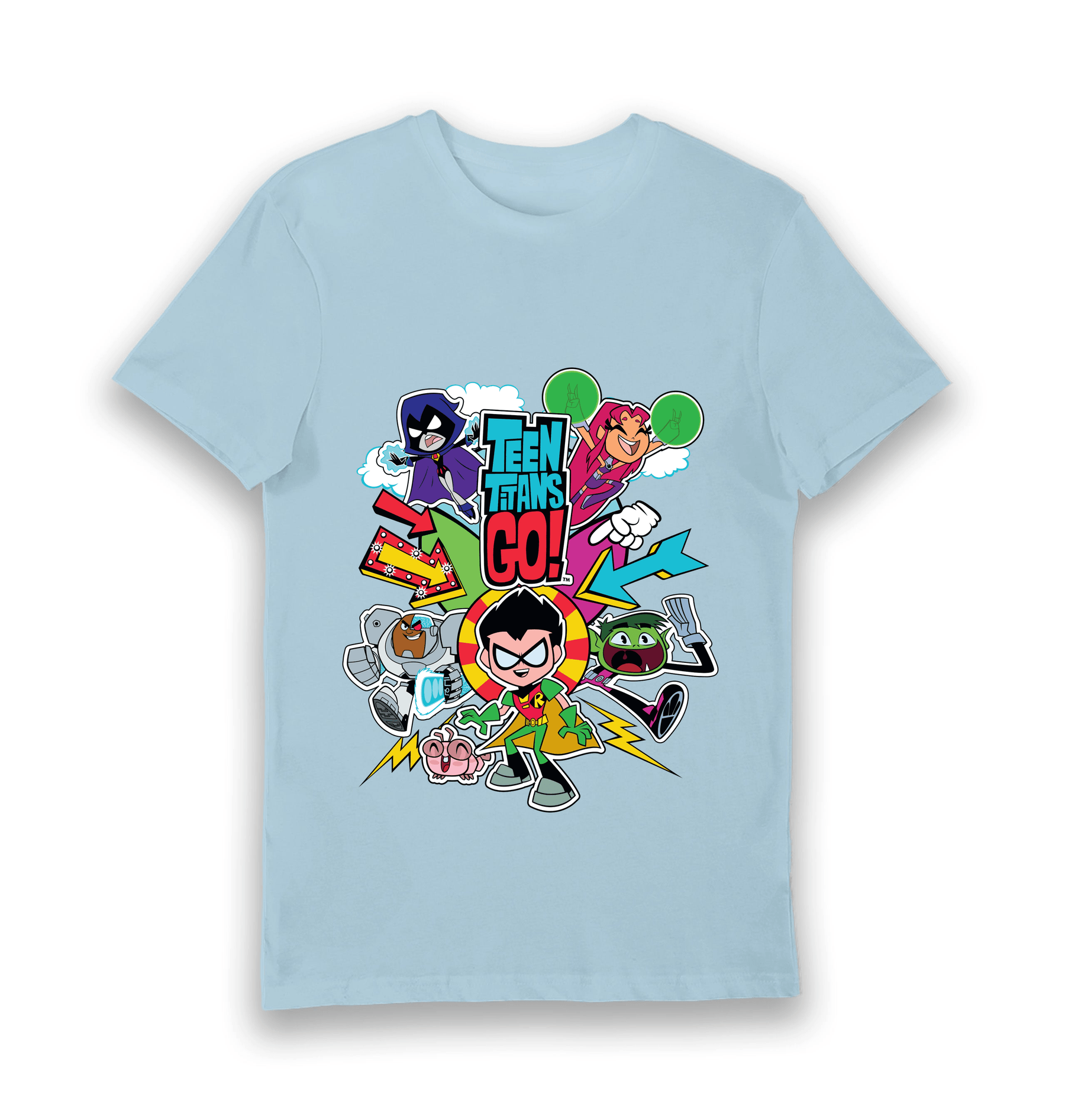 Light Blue Printed T-shirt Front