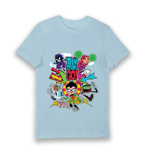 Light Blue Printed T-shirt Front