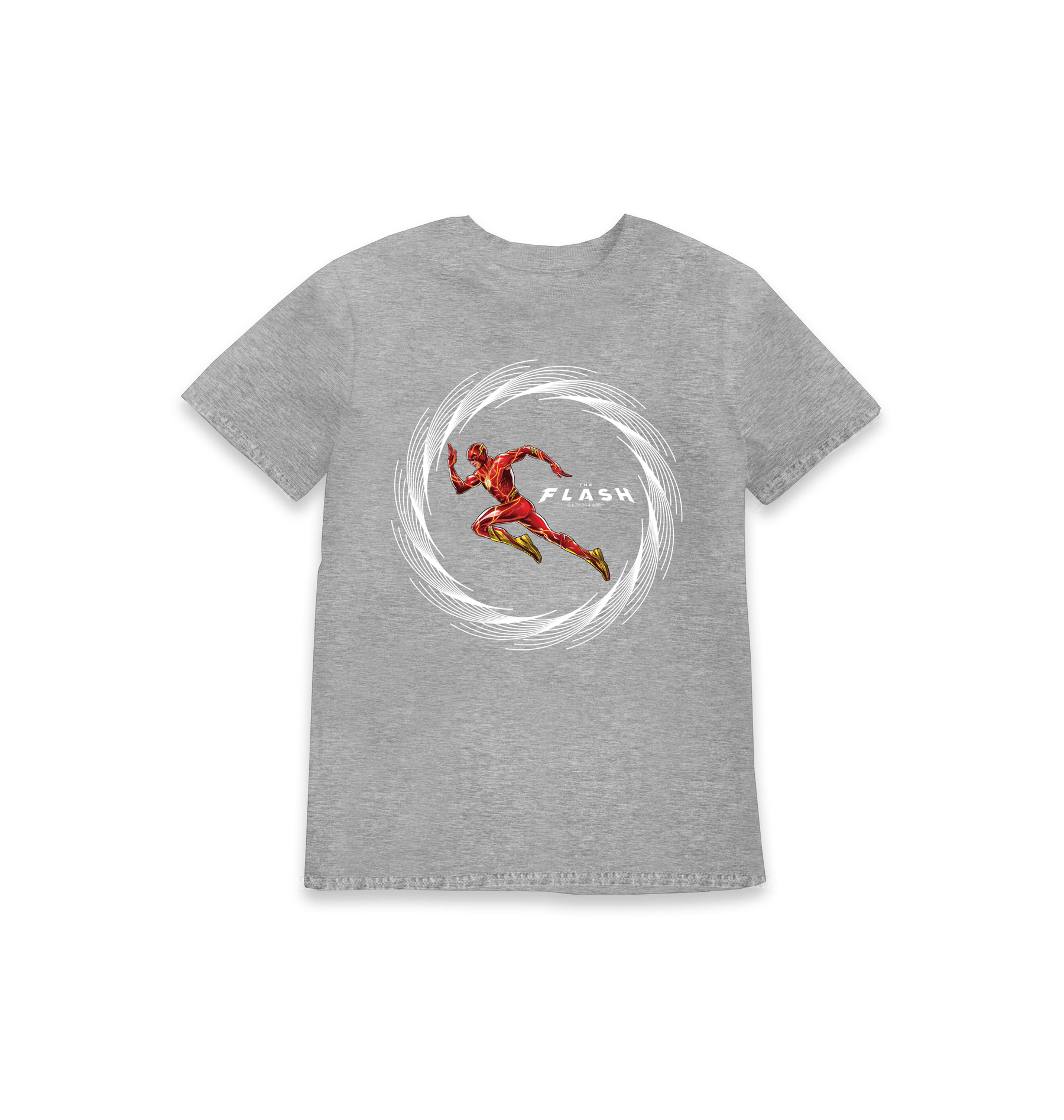 Grey Marl Printed Kids T-Shirt Front